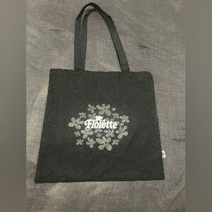 Elegant Black Floral Tote Bag